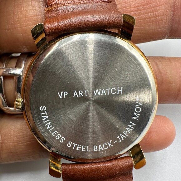 3/$30 Fowler Watch Women Gold Tone Purple Elephant Art Dial Braided Band - Picture 6 of 14